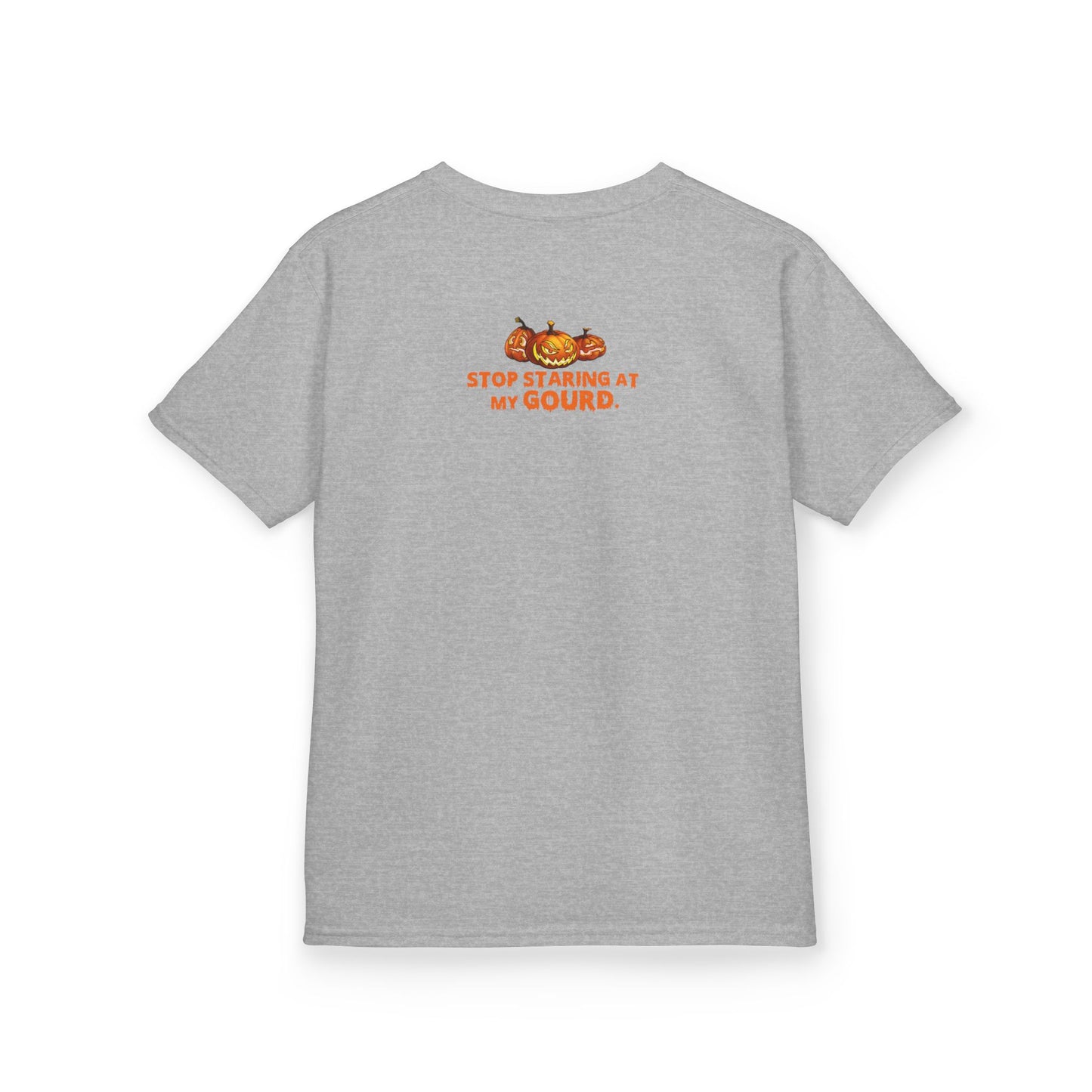 Trendy Halloween Vibes – Kids ‘Too Gourd to Be True’ Shirt for Fall Outings & Costumes