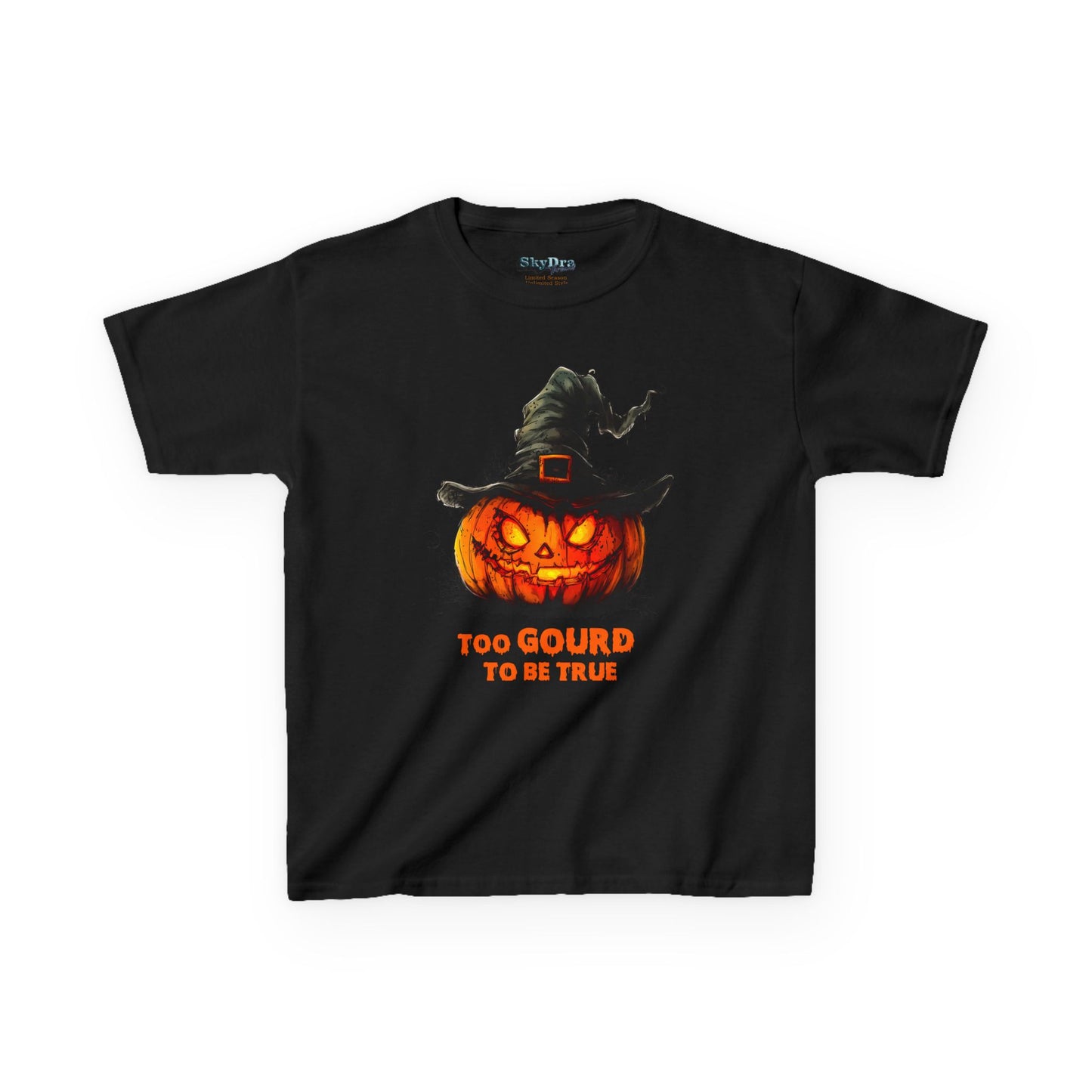 Halloween Kids T-Shirt, Too Gourd to Be True Tee, Funny Pumpkin Shirt, Kids Halloween Costume, Fall Family Outing Outfit, Trick or Treat Tee