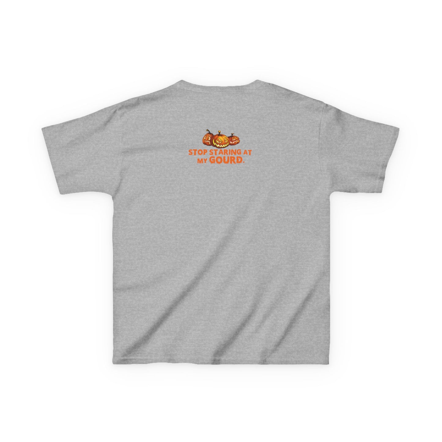 Trendy Halloween Vibes – Kids ‘Too Gourd to Be True’ Shirt for Fall Outings & Costumes