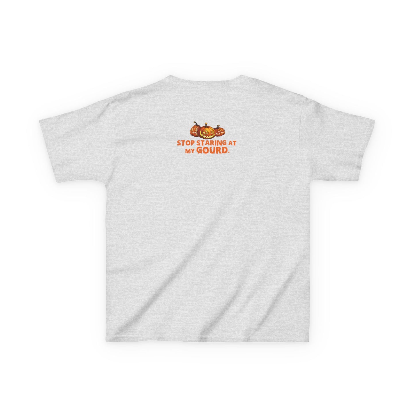Trendy Halloween Vibes – Kids ‘Too Gourd to Be True’ Shirt for Fall Outings & Costumes