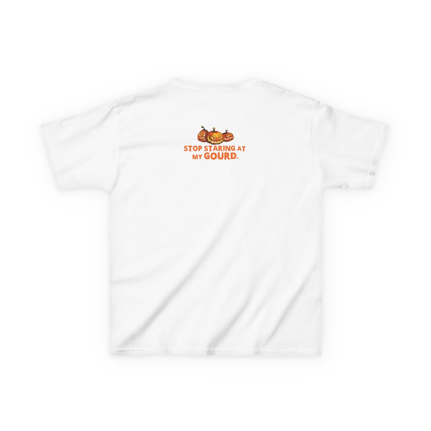 Trendy Halloween Vibes – Kids ‘Too Gourd to Be True’ Shirt for Fall Outings & Costumes
