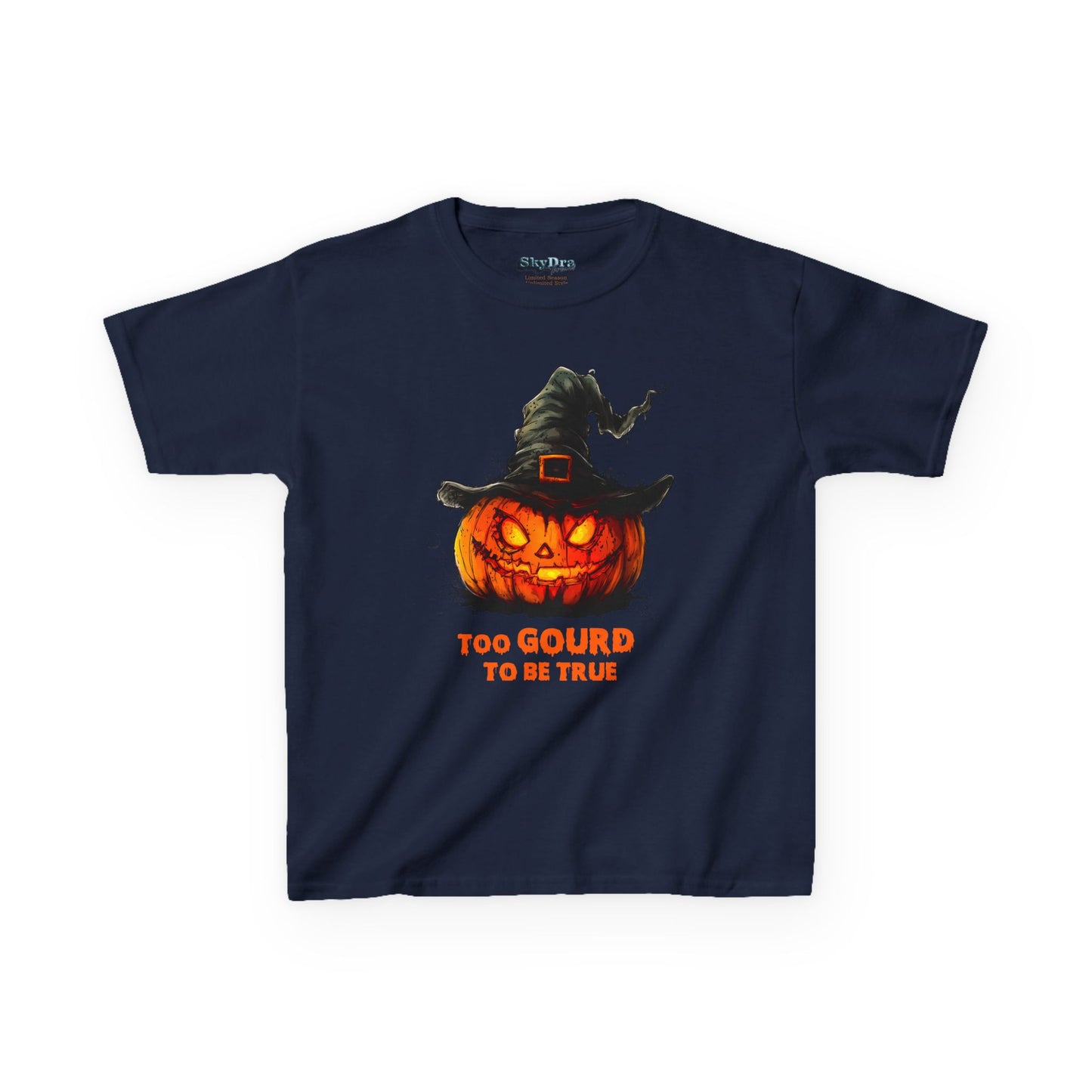 Halloween Kids T-Shirt, Too Gourd to Be True Tee, Funny Pumpkin Shirt, Kids Halloween Costume, Fall Family Outing Outfit, Trick or Treat Tee