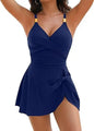 Tummy Control Women Swimdress Sexy One Piece Slim & Comfortable Ruched & Cross Swimwear Elasticity & Quick Drying Beachwear 2025