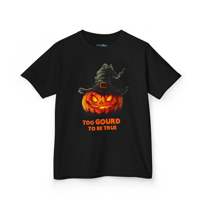 Halloween Kids T-Shirt, Too Gourd to Be True Tee, Funny Pumpkin Shirt, Kids Halloween Costume, Fall Family Outing Outfit, Trick or Treat Tee
