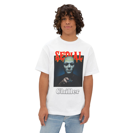 Serial Chiller" Oversized Tee – Unisex Halloween Shirt for the Laid-Back & Slightly Twisted | Spooky Vibes, Cozy Fit, Killer Style