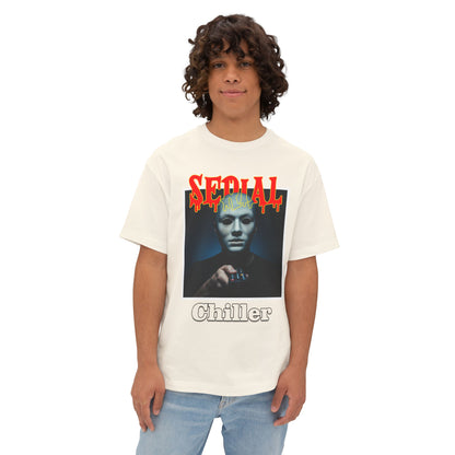 Serial Chiller" Oversized Tee – Unisex Halloween Shirt for the Laid-Back & Slightly Twisted | Spooky Vibes, Cozy Fit, Killer Style