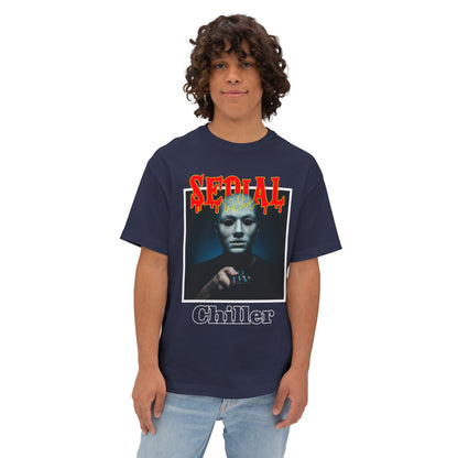 Serial Chiller" Oversized Tee – Unisex Halloween Shirt for the Laid-Back & Slightly Twisted | Spooky Vibes, Cozy Fit, Killer Style