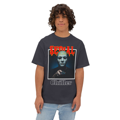 Serial Chiller" Oversized Tee – Unisex Halloween Shirt for the Laid-Back & Slightly Twisted | Spooky Vibes, Cozy Fit, Killer Style