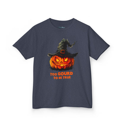 Halloween Kids T-Shirt, Too Gourd to Be True Tee, Funny Pumpkin Shirt, Kids Halloween Costume, Fall Family Outing Outfit, Trick or Treat Tee
