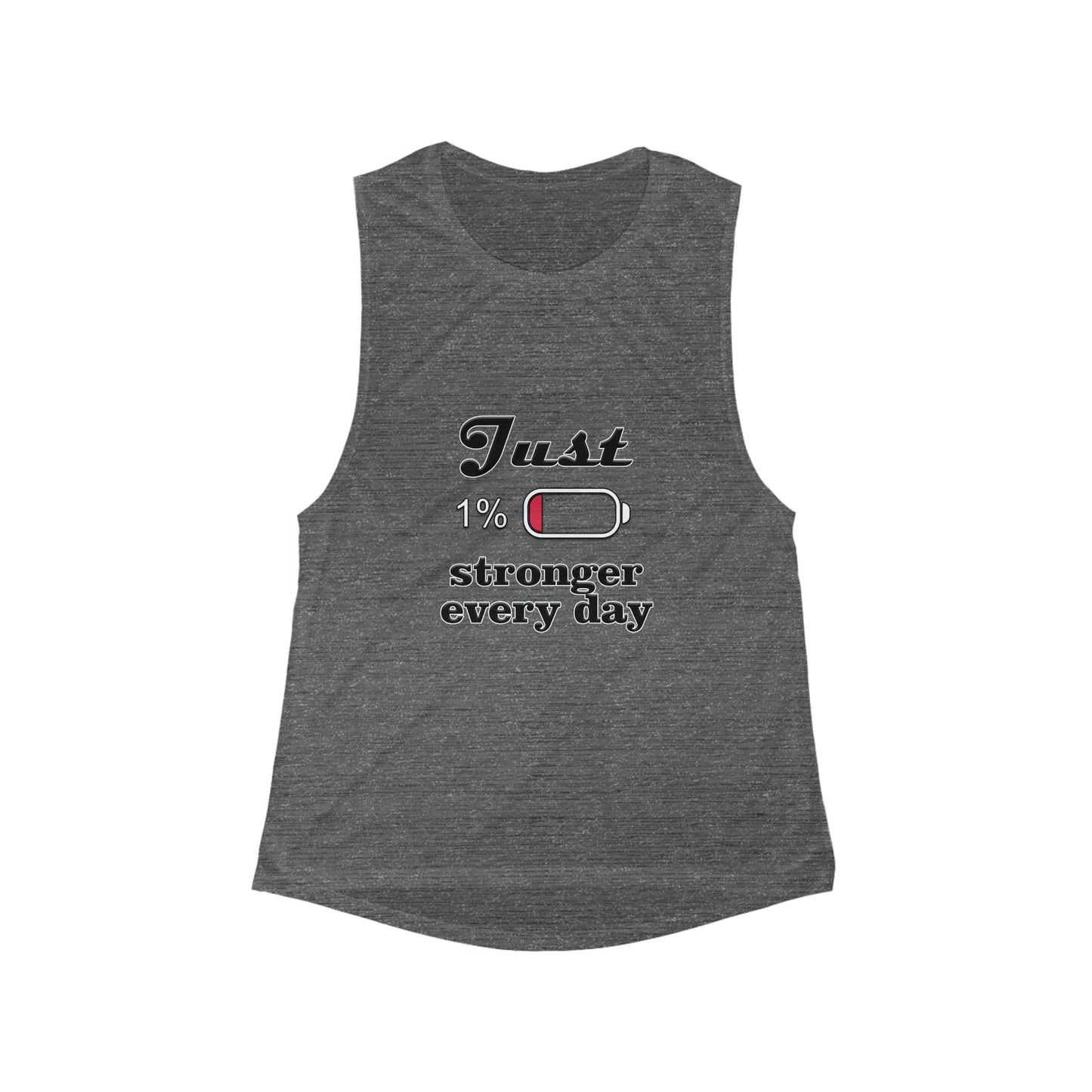 Empowering Women's Workout Tank - Just 1% Stronger Every Day, Fitness Top, Gym Shirt, Activewear, Motivational Apparel