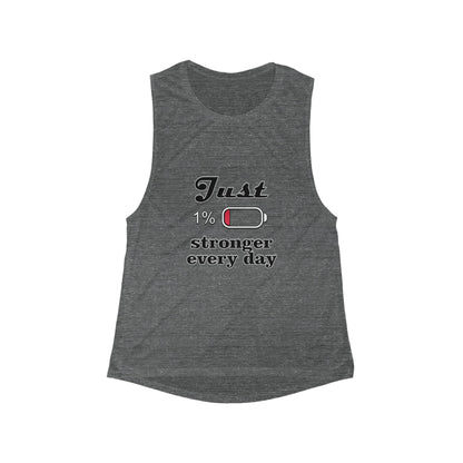 Empowering Women's Workout Tank - Just 1% Stronger Every Day, Fitness Top, Gym Shirt, Activewear, Motivational Apparel