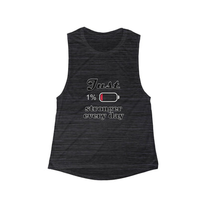 Empowering Women's Workout Tank - Just 1% Stronger Every Day, Fitness Top, Gym Shirt, Activewear, Motivational Apparel