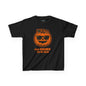 Trendy Halloween Vibes – Kids ‘Too Gourd to Be True’ Shirt for Fall Outings & Costumes