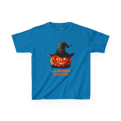 Halloween Kids T-Shirt, Too Gourd to Be True Tee, Funny Pumpkin Shirt, Kids Halloween Costume, Fall Family Outing Outfit, Trick or Treat Tee