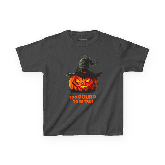 Halloween Kids T-Shirt, Too Gourd to Be True Tee, Funny Pumpkin Shirt, Kids Halloween Costume, Fall Family Outing Outfit, Trick or Treat Tee