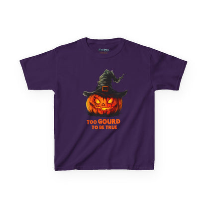 Halloween Kids T-Shirt, Too Gourd to Be True Tee, Funny Pumpkin Shirt, Kids Halloween Costume, Fall Family Outing Outfit, Trick or Treat Tee