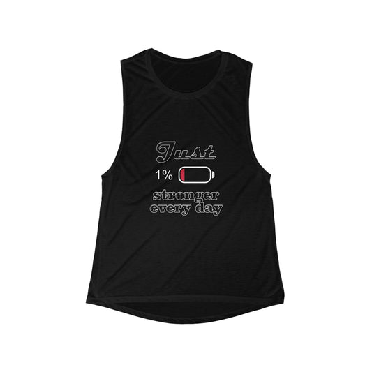 Empowering Women's Workout Tank - Just 1% Stronger Every Day, Fitness Top, Gym Shirt, Activewear, Motivational Apparel