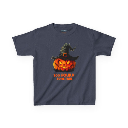 Halloween Kids T-Shirt, Too Gourd to Be True Tee, Funny Pumpkin Shirt, Kids Halloween Costume, Fall Family Outing Outfit, Trick or Treat Tee