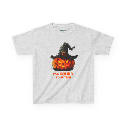 Halloween Kids T-Shirt, Too Gourd to Be True Tee, Funny Pumpkin Shirt, Kids Halloween Costume, Fall Family Outing Outfit, Trick or Treat Tee