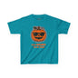 Trendy Halloween Vibes – Kids ‘Too Gourd to Be True’ Shirt for Fall Outings & Costumes