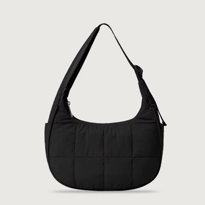 Puffer Crescent Bag for Women Quilted Underarm Bag Nylon Adjustable Strap Shoulder Purse Hobo Bag for Work Travel