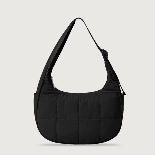 Puffer Crescent Bag for Women Quilted Underarm Bag Nylon Adjustable Strap Shoulder Purse Hobo Bag for Work Travel