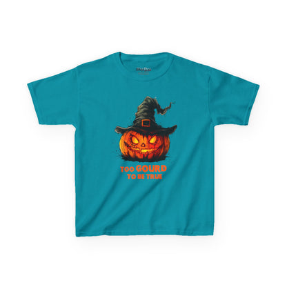 Halloween Kids T-Shirt, Too Gourd to Be True Tee, Funny Pumpkin Shirt, Kids Halloween Costume, Fall Family Outing Outfit, Trick or Treat Tee