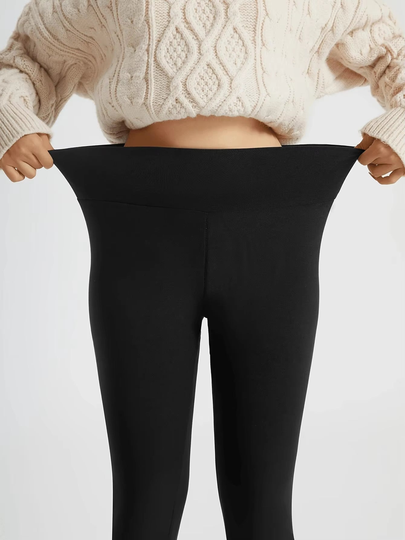 Women'S Casual Thickened Fleece-Lined Warm Leggings with Lamb Wool Lining for Running Colanti